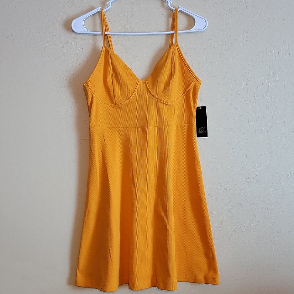 Wild Fable Women's Knit Skater Dress - Gold Orange